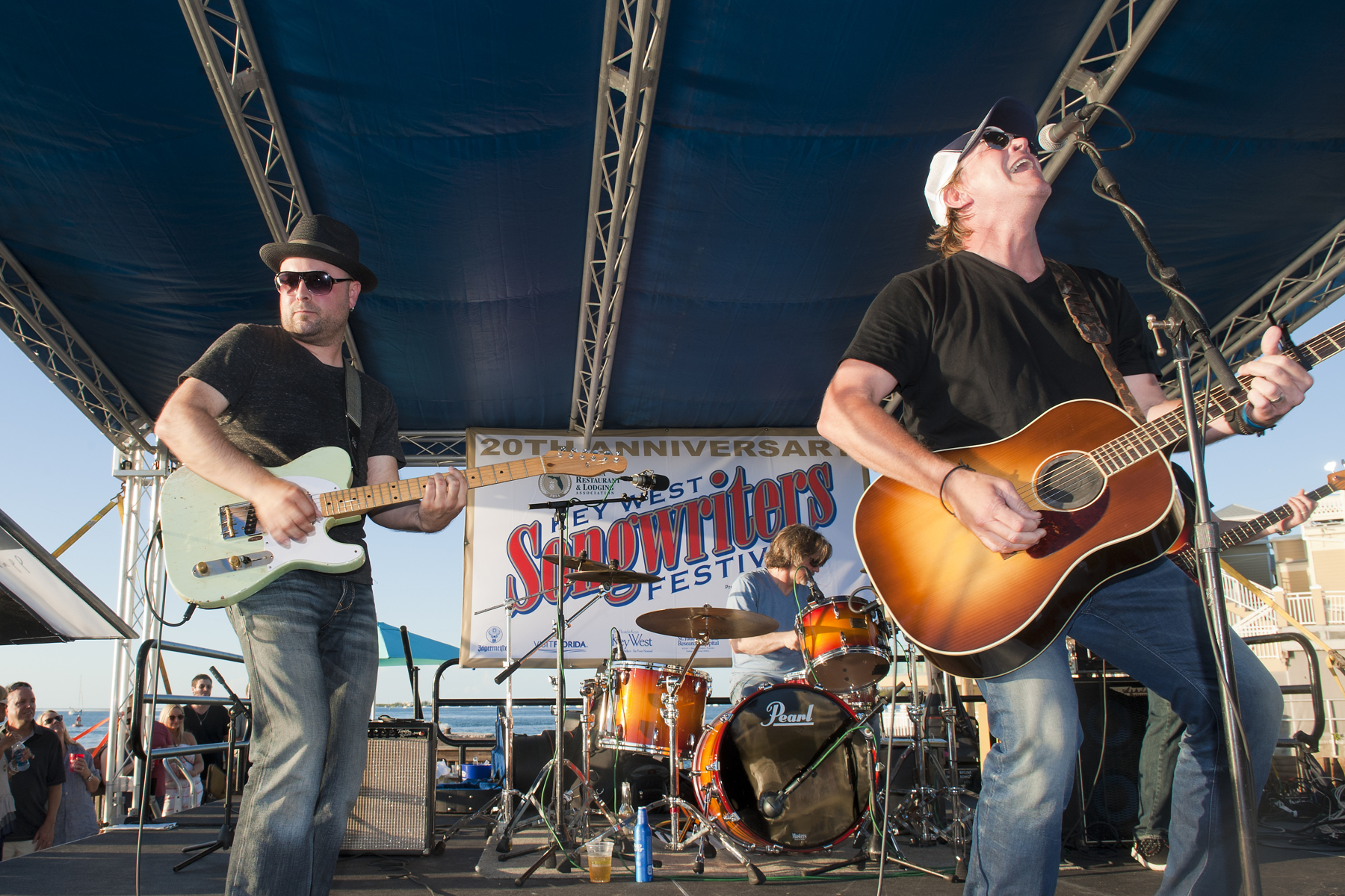 Guthrie Trapp and Jack Ingram perform at the Ocean Key Sunset Pier Kick Off Party presented by SunTrust Bank during the Key West Songwriter's Festival on May 6, 2015, in Key West, FL. (Erika Goldring Photo)