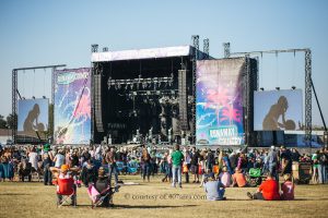 Runaway Country Music Fest, advanced stage setup with dual screens in field